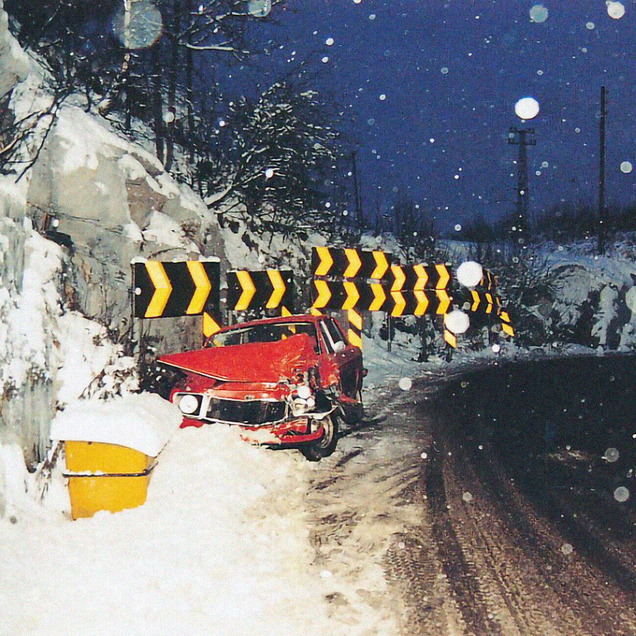 trafikkulykke i vinterlandskap