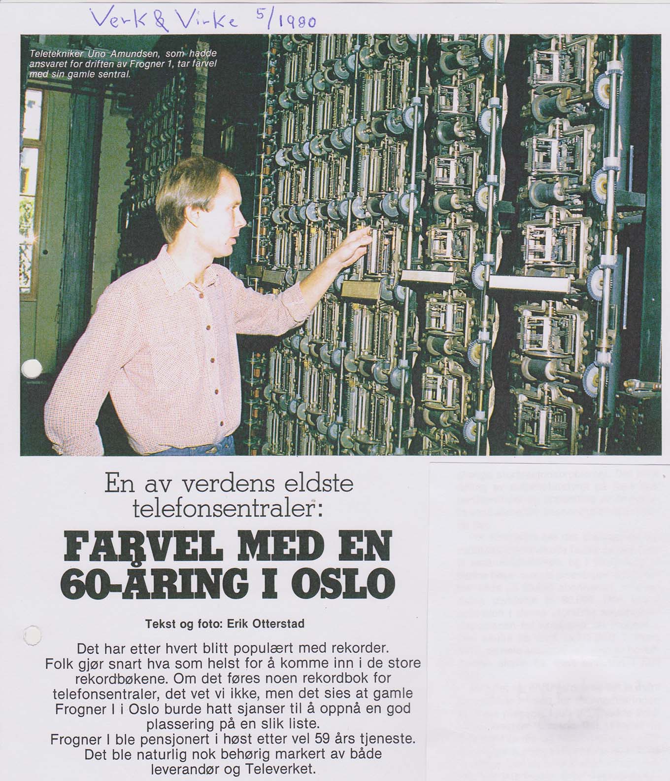 Facsimile of Frognersentralen