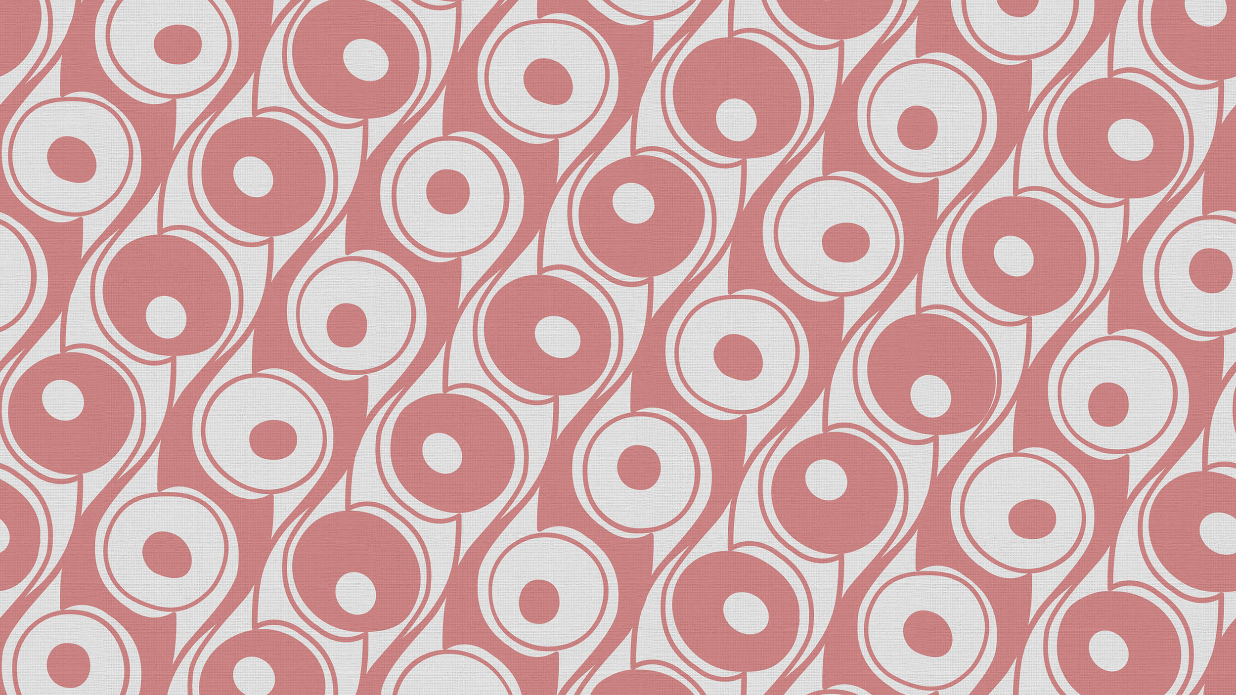 Tekstil fra Hjula Væveri med rosa retro design 