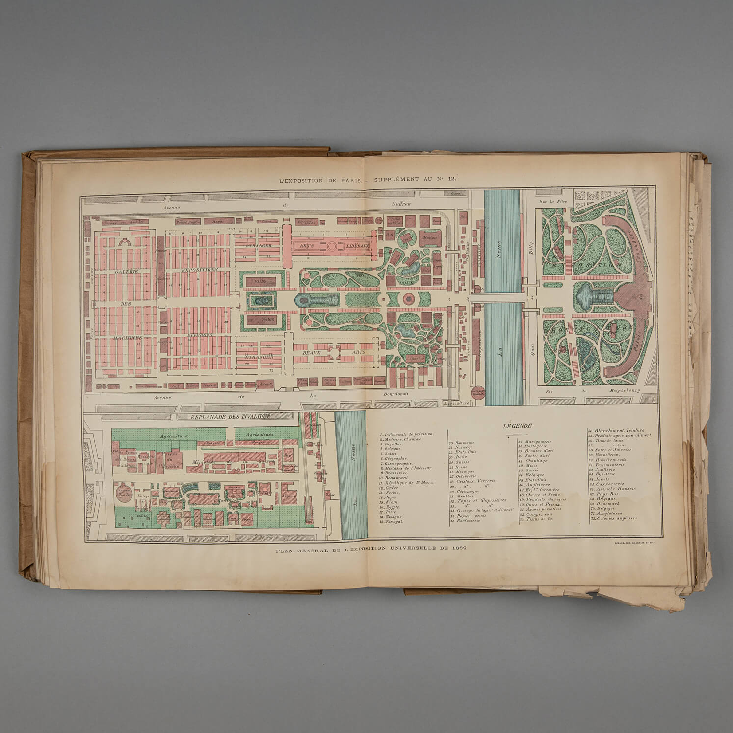 Kart over utstillingsområde  til verdensutstillingen i Paris 1889