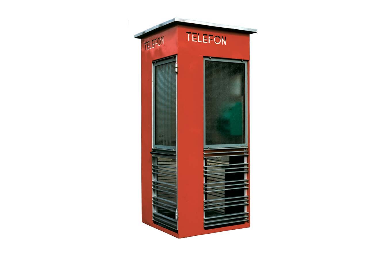 Telefonkiosk. Foto.