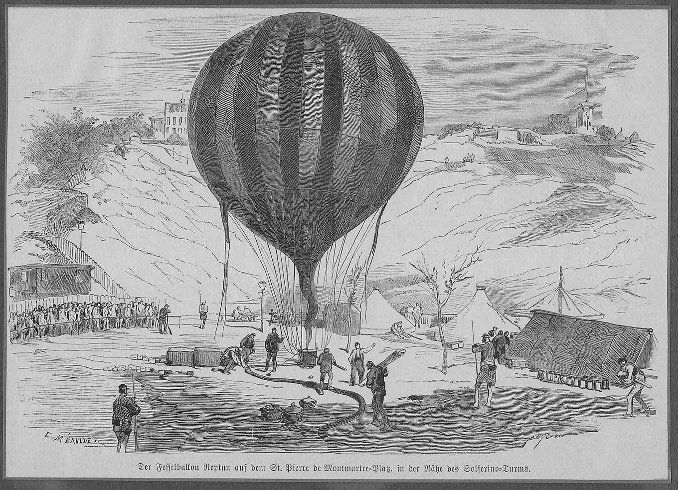 Drawing of hot air balloon