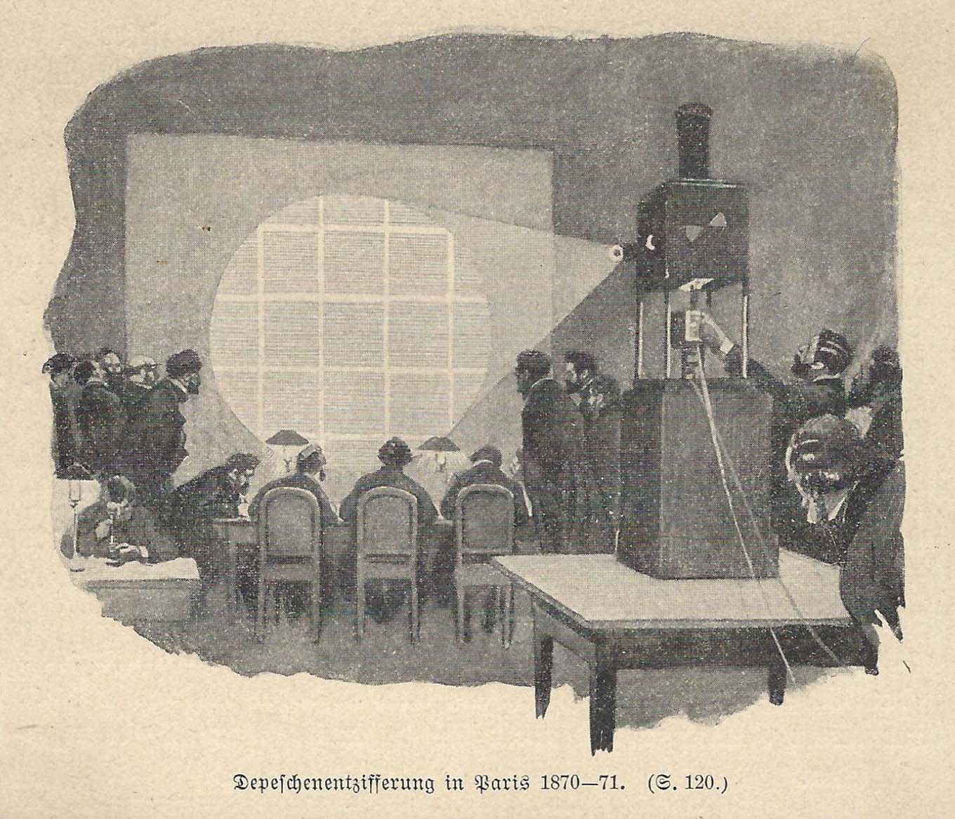 Drawing of projection of photomicrograph