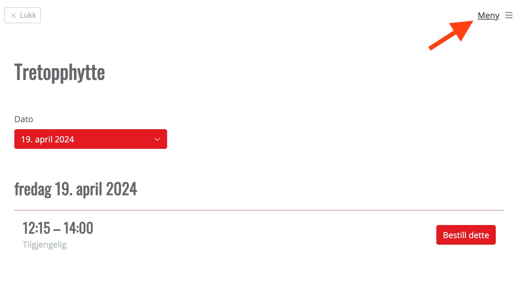 Trinn 1: Trykk på "Meny" i øvre høyre hjørne