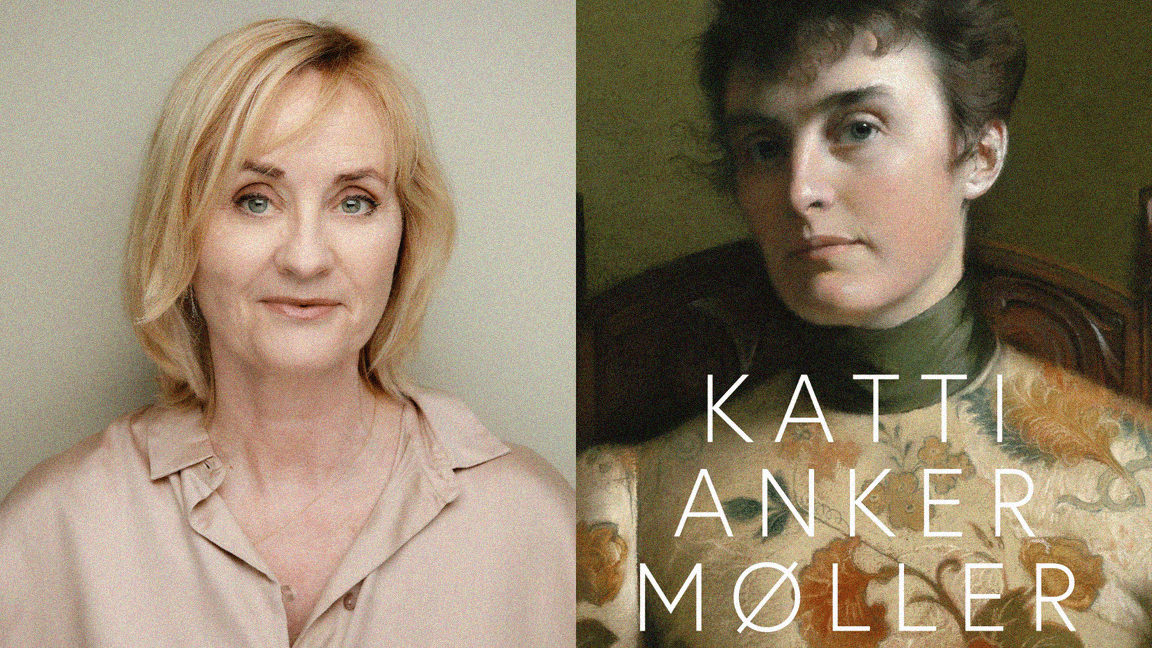 portrait of author hege duckert and cover of the book about katti anker møller