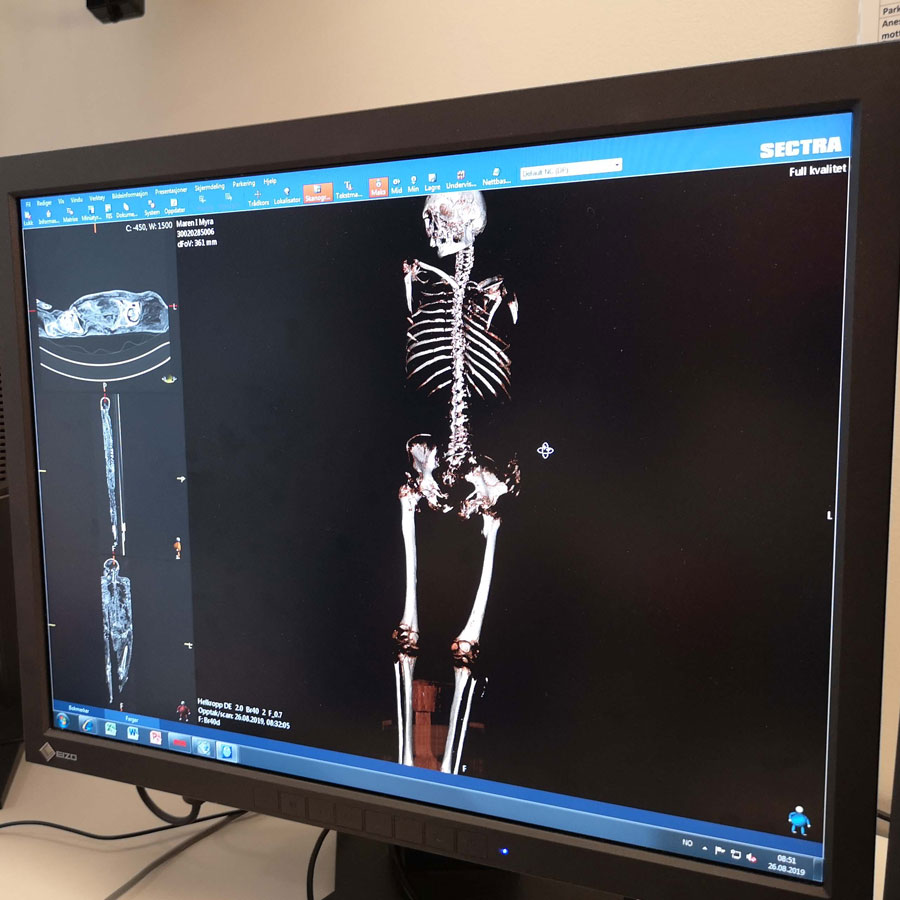 En dataskjerm med en 3d bilde av et menneske.