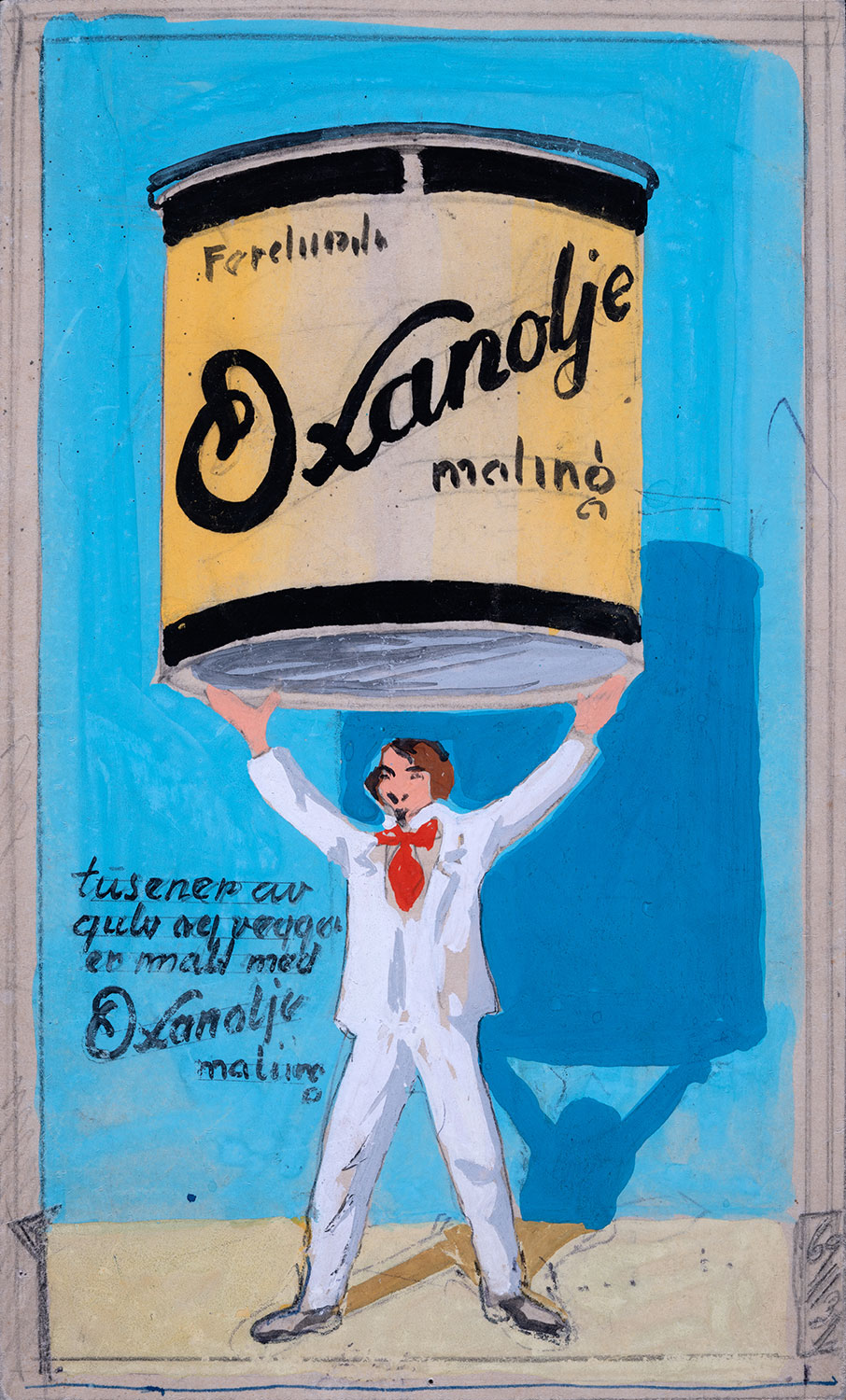 Fargeskisse til en annonse for Oxanolje-maling