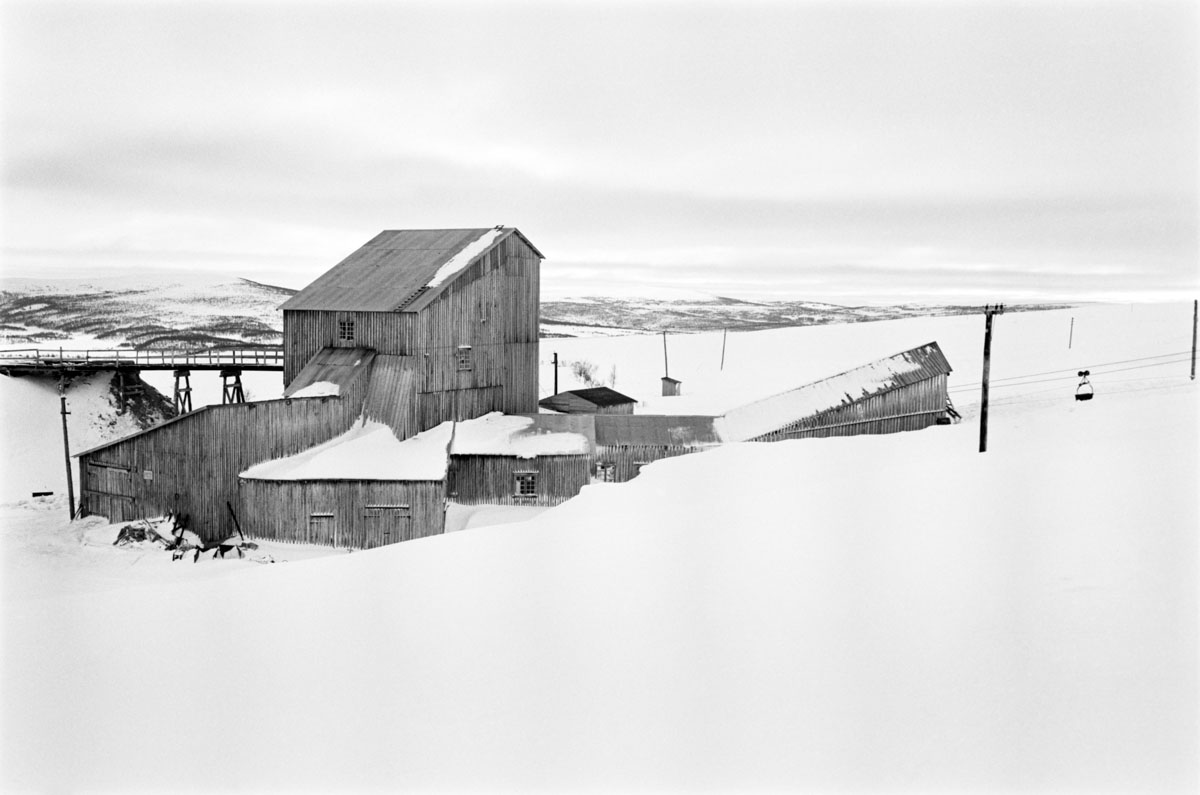 factory in winter landscape