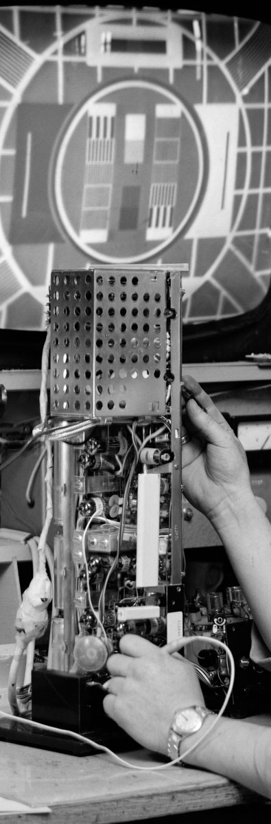 inside of an old radio