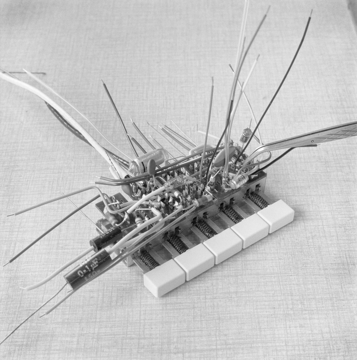 inside of an old radio