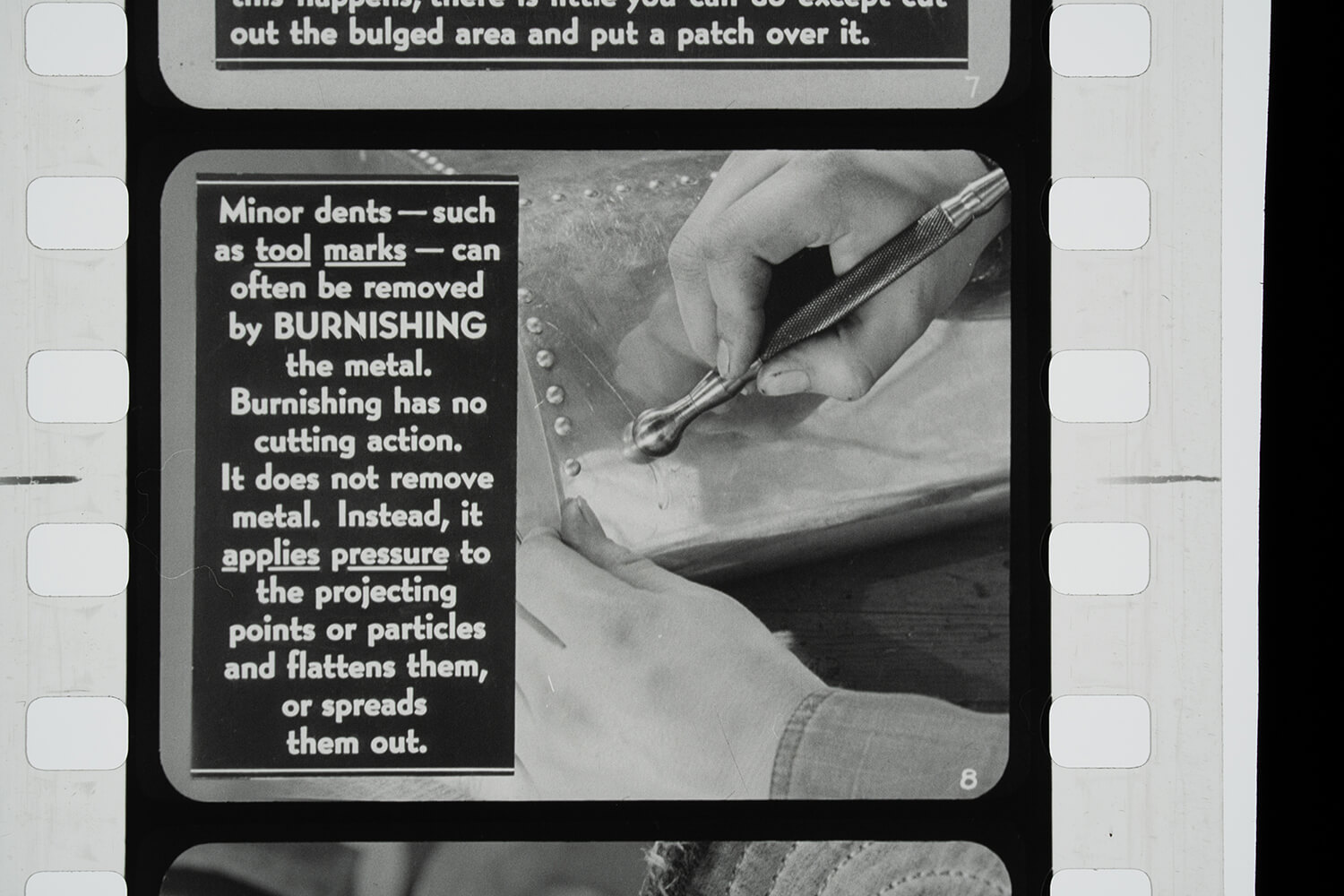 photo negative showing how to clean metal