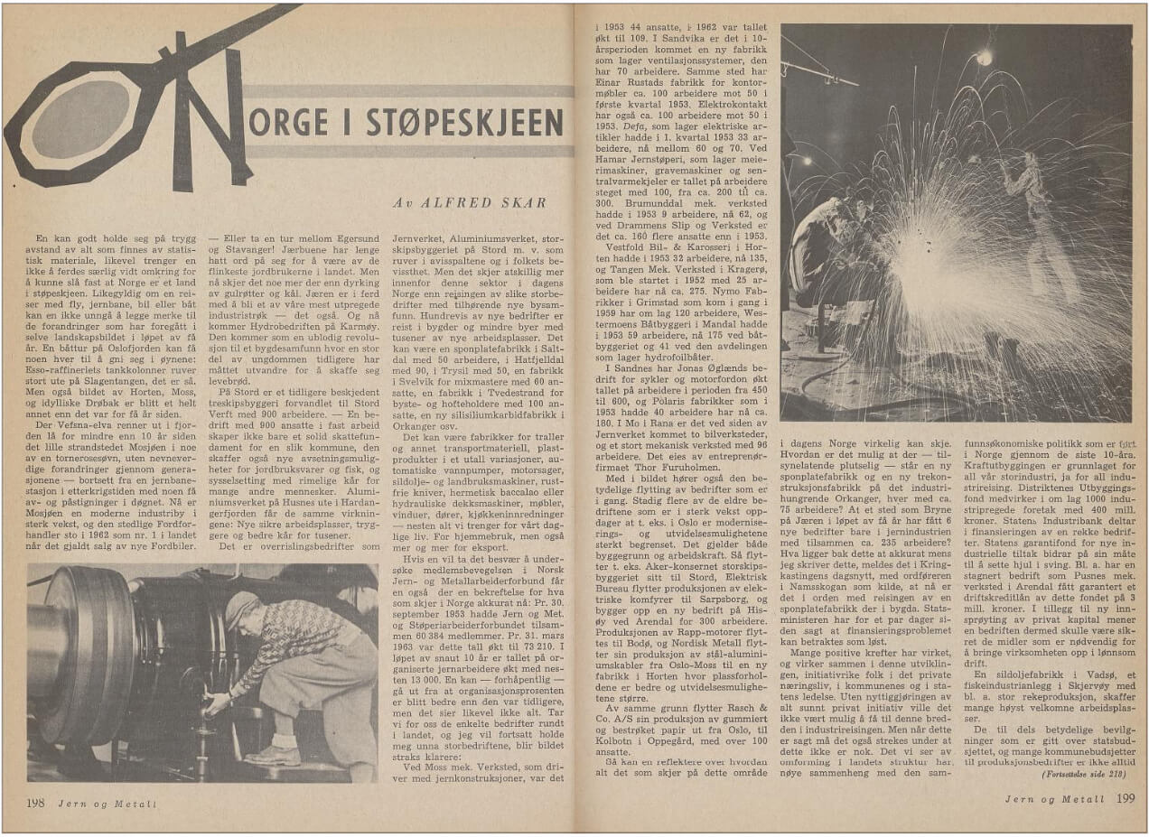 page from article about Norwegian smelters