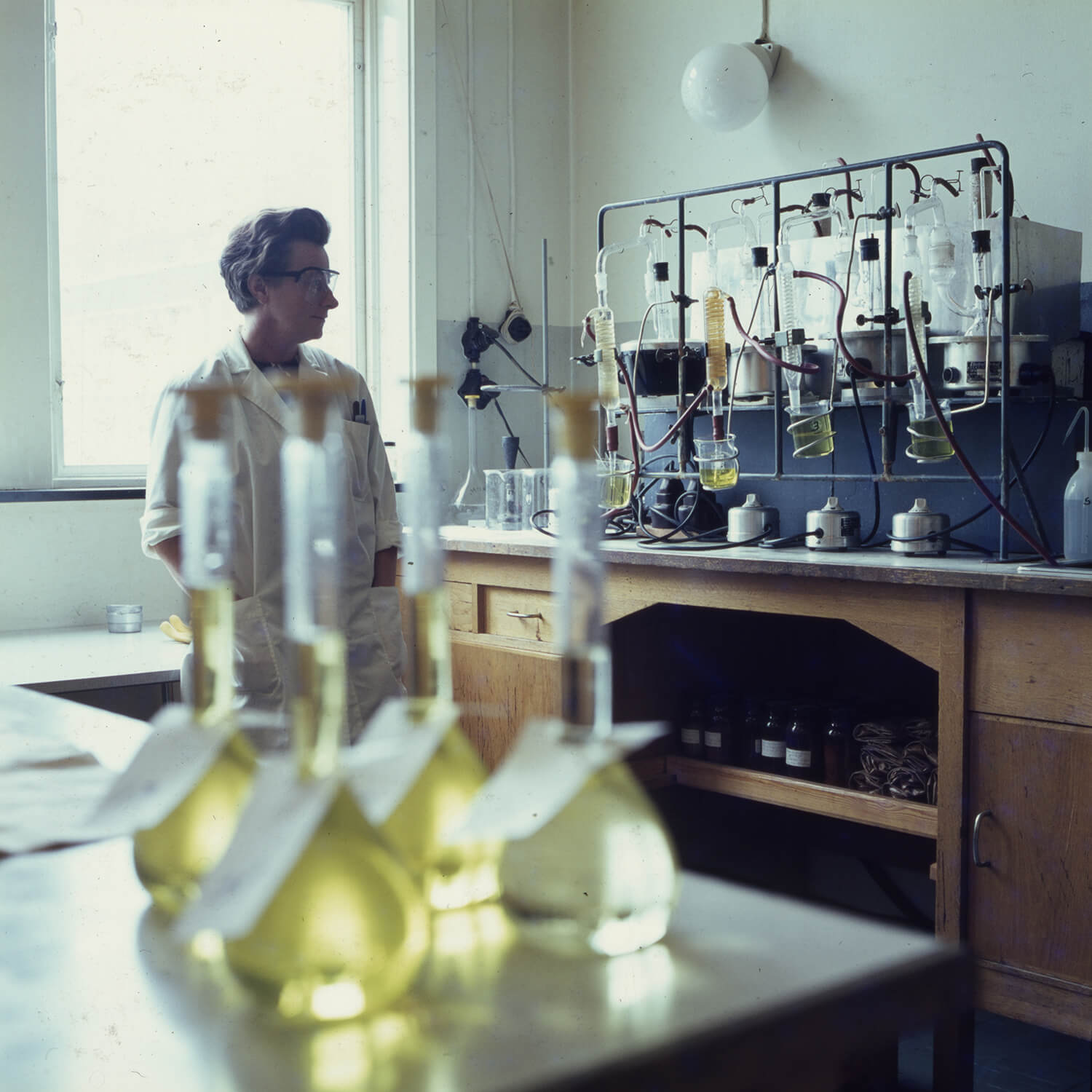female worker in the laboratory