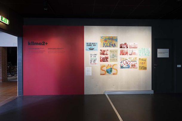 Photo: Wall from the exhibition Climate 2+. Håkon Bergseth / The Norwegian Museum of Science and Technology .