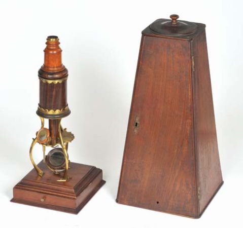 Historical wooden microscope