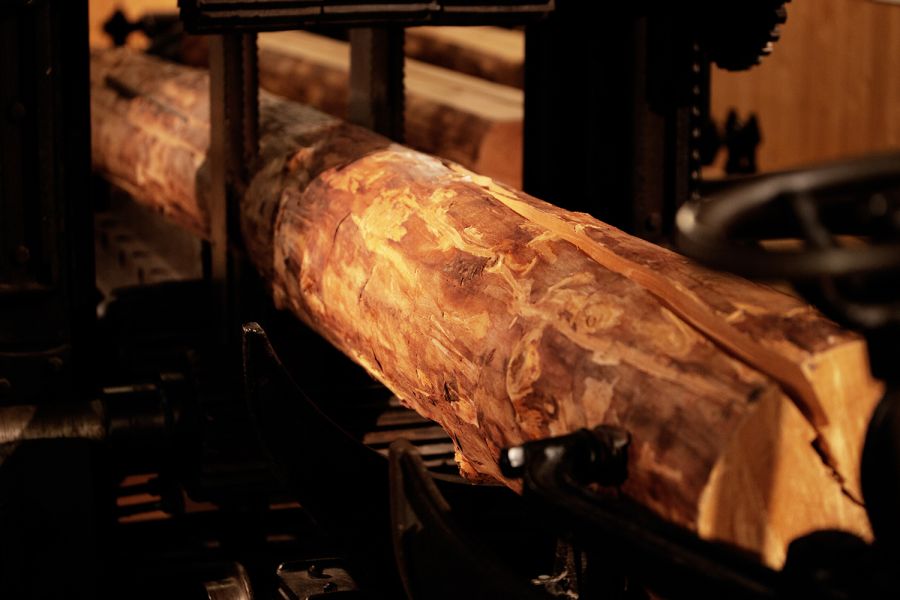 Log in a sawmill