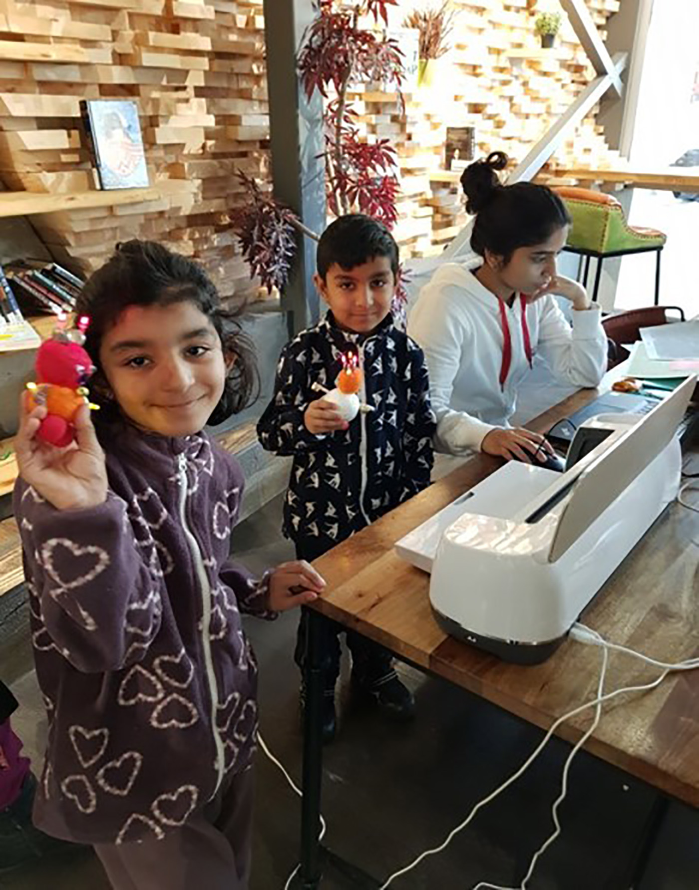 Girl holds a microchip