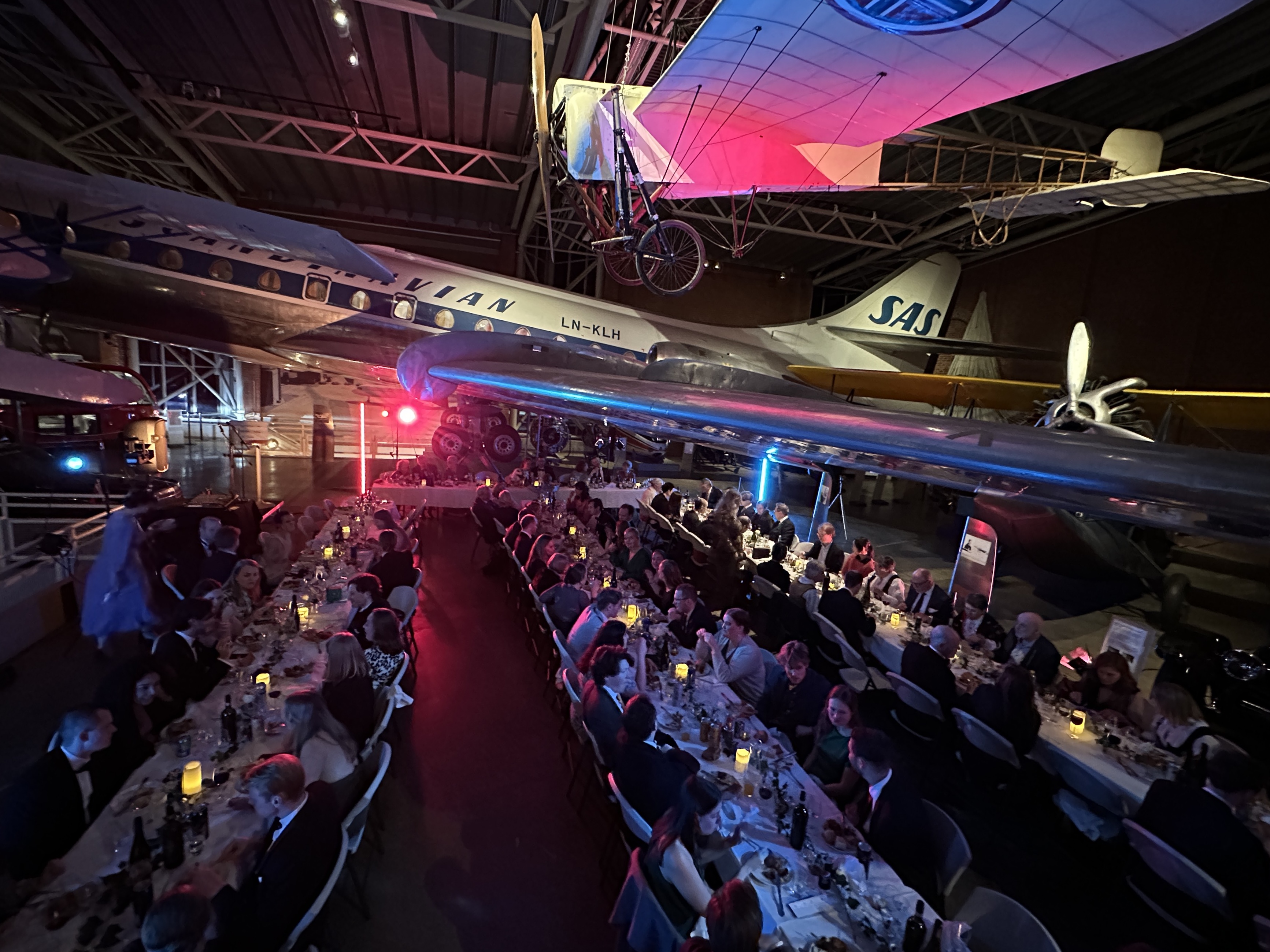 A table set for dinner with flowers