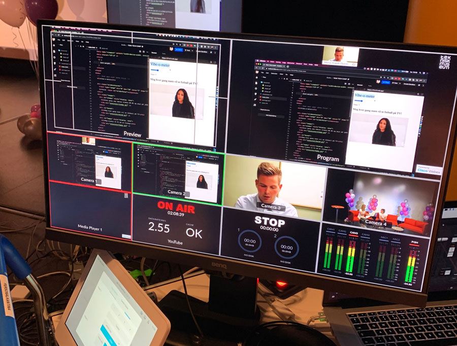 Mobile phone showing The Norwegian Museum of Science and Technology 's on social media. 