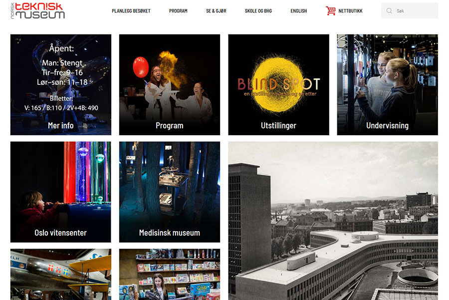 The museum's most important channel for communication with those planning a visit. www.tekniskmuseum.no