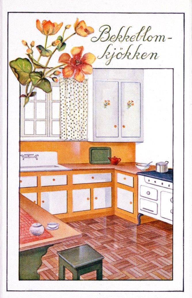 Illustrated &quot;Bekkeblom kitchen&quot; from the Alf-Bjercke archive