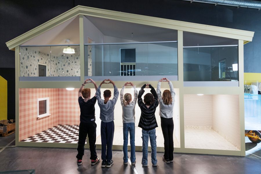 Model of a dollhouse at The Norwegian Museum of Science and Technology