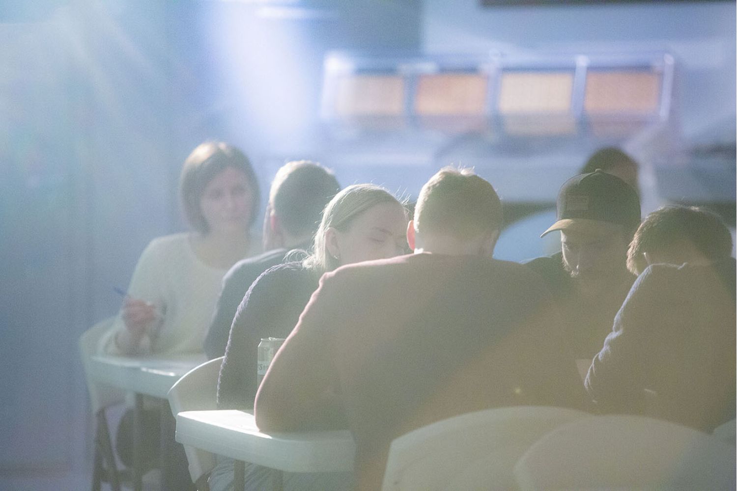 Lærere spiser middag på Teknisk museum ved Akerselva