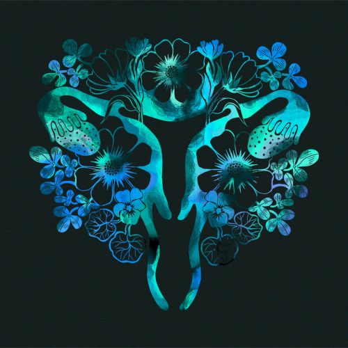 Illustrasjon av Lisa Grue til Kvinnehelsefestivals hos Teknisk museum ved Akerselva
