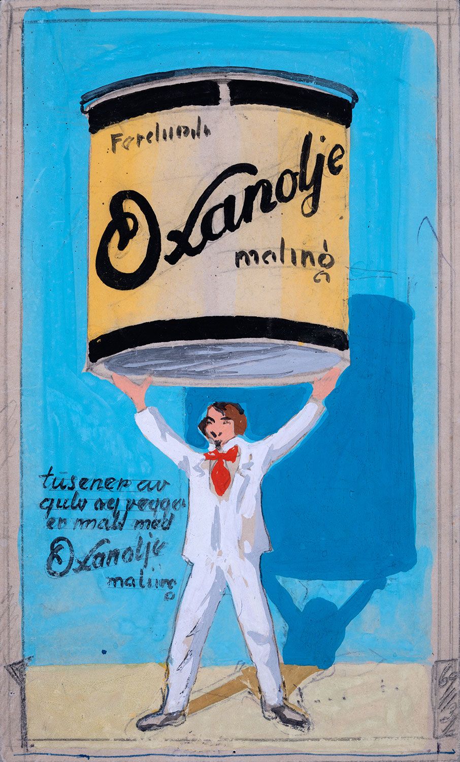 Color sketch for an advertisement for Oxan oil paint