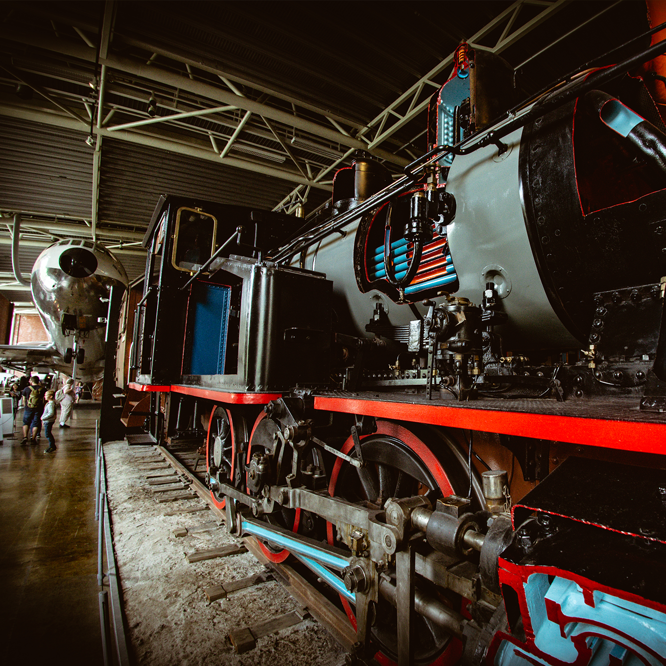 Old locomotive in an exhibition